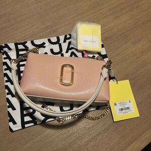 Marc Jacobs Pink and White Crossbody Bag
